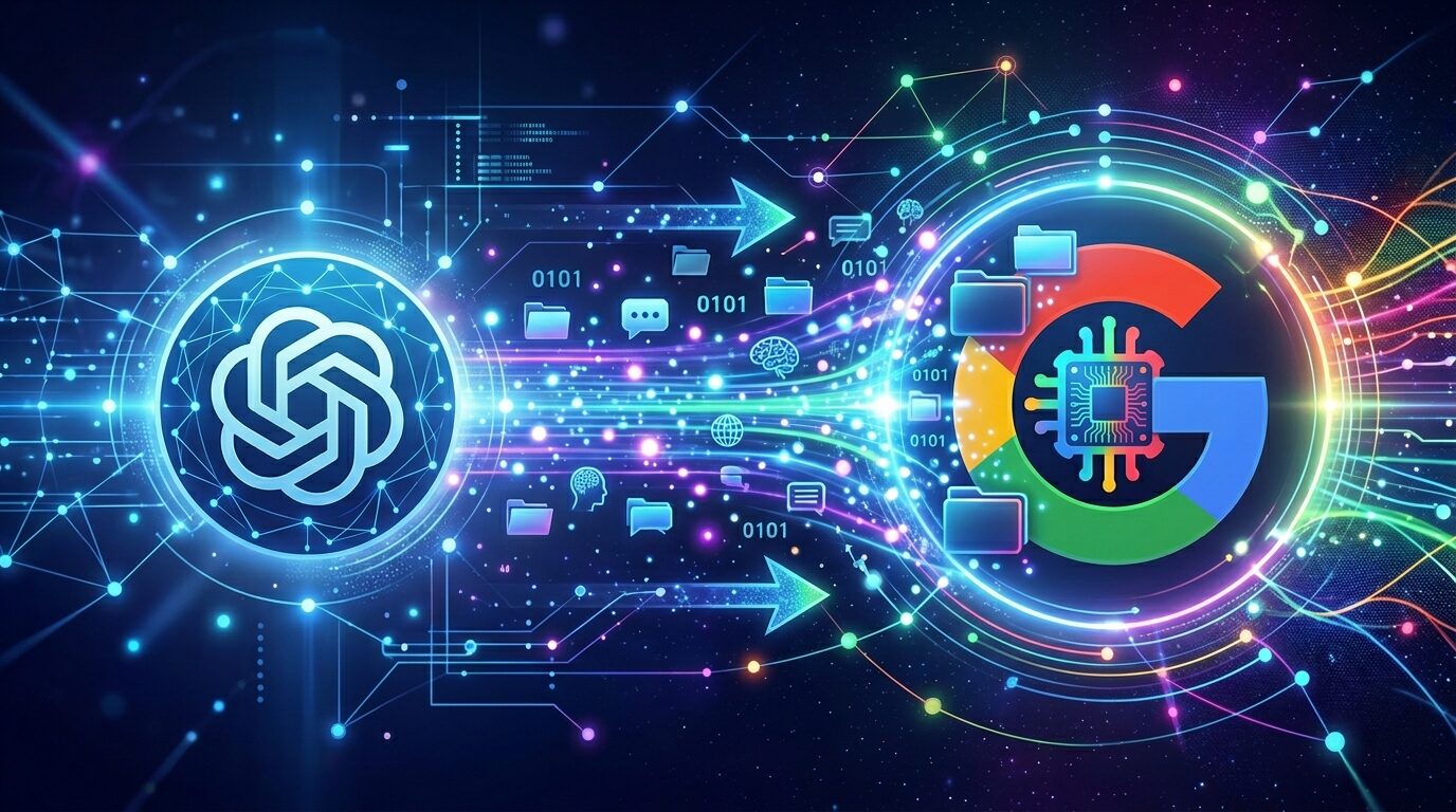 chatgptからgeminiにメモリをインポートするイメージ